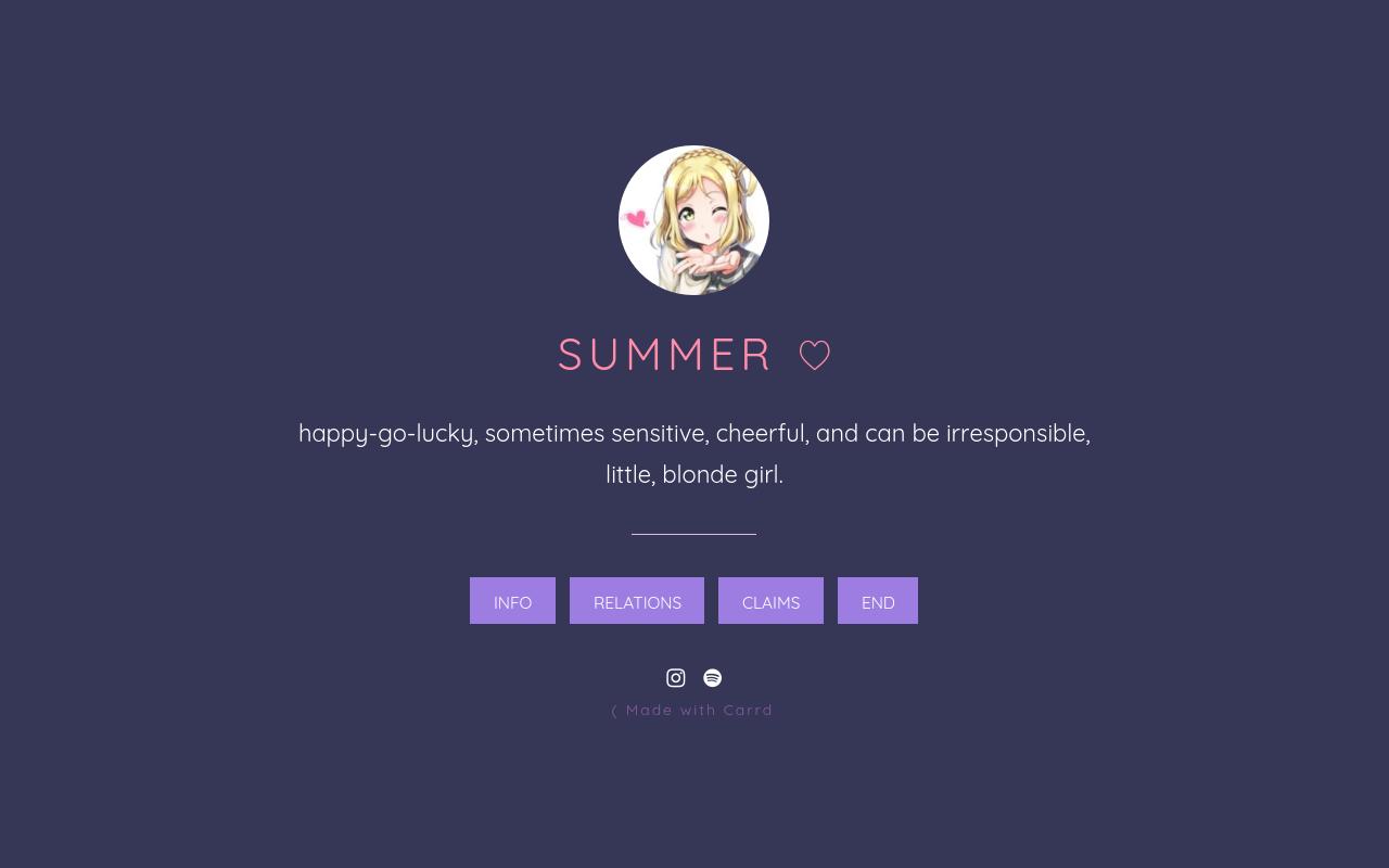 Carrd profile picture for @summer